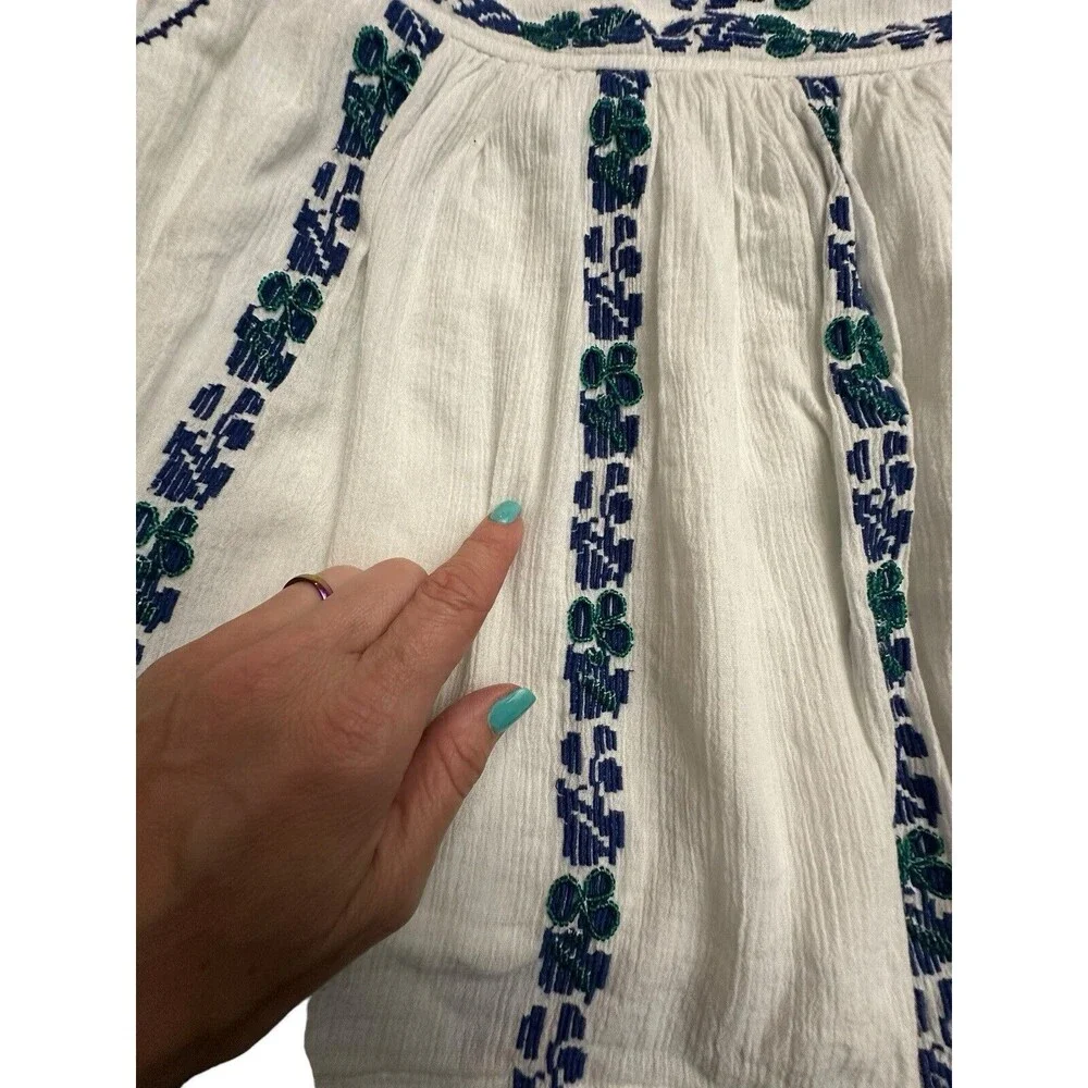 Tory Burch Size 8 Embroidered White Alexandria‎ Skirt Women’s Beaded #E13-5